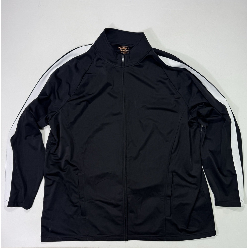 The Foundry Supply Co Track Jacket Full Zip Men's 4XLT Tall Black Quick-Dri